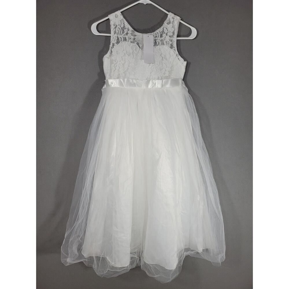 Flower Girl DressLace Top Tulle Skirt Girls Lace Party Dress Size 140 (9-10yrs)